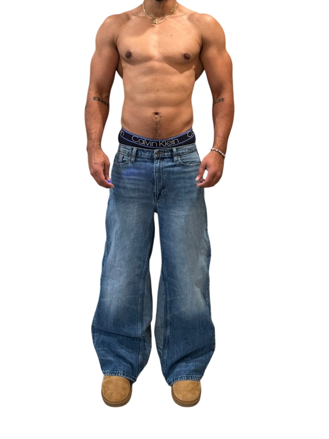 SS8-05 NMJ custom 1 of 1 denim (34x32.5) (Premade ready to ship)