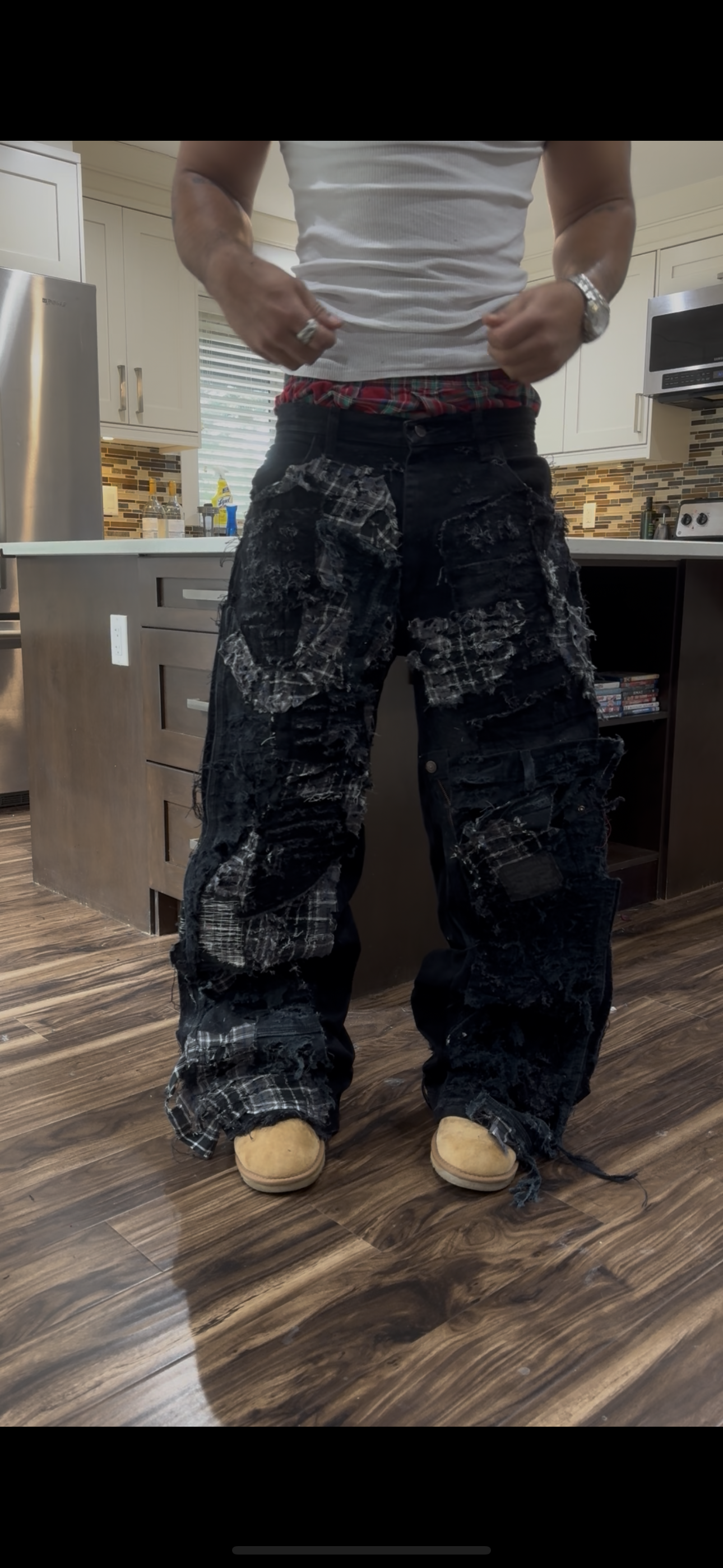 1 of 1 NMJ distressed baggy denim 36” - 38” waist