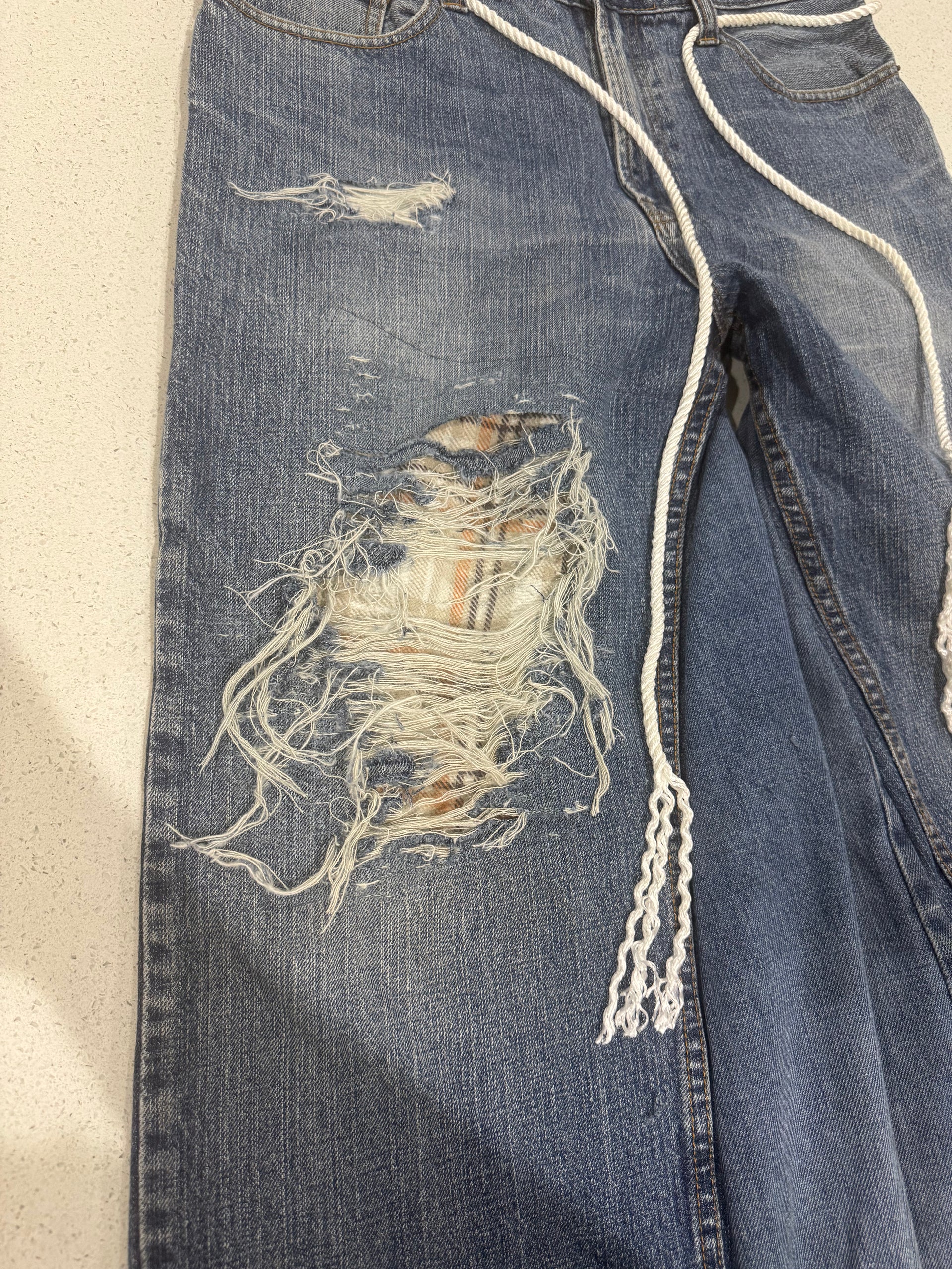 1 of 1 NMJ distressed baggy denim 34” waist